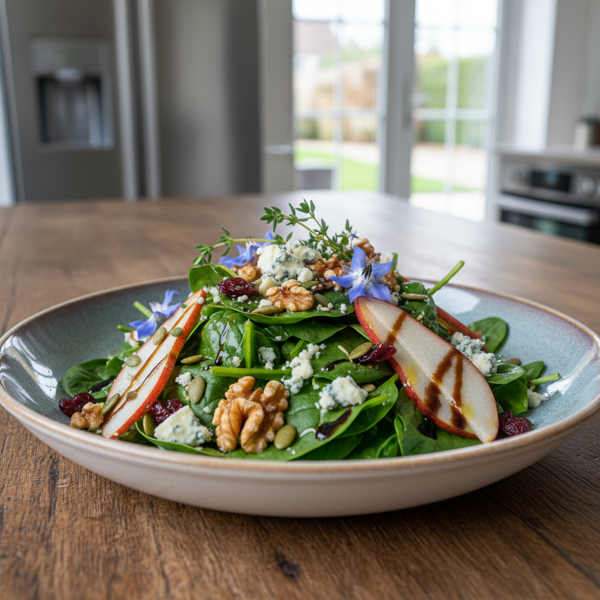 Gourmet Spinach and Blue Cheese Salad recipe