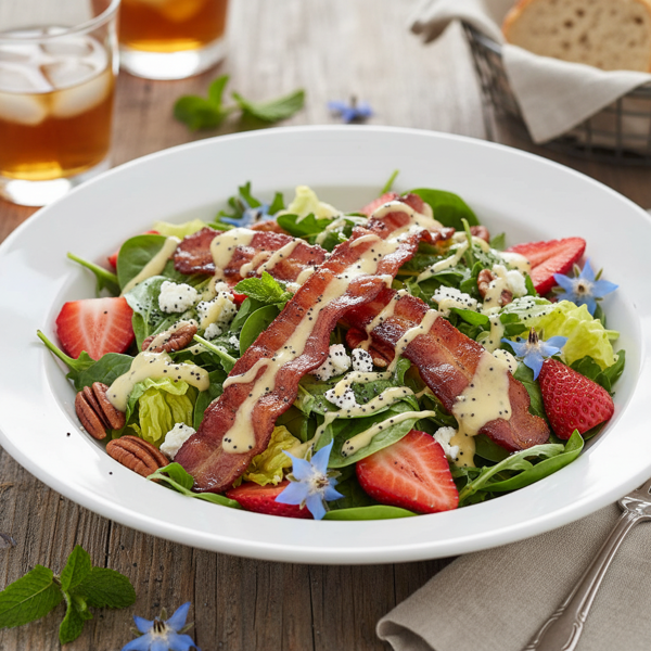 Gourmet Strawberry Bacon Salad with Poppy Seed Dressing recipe