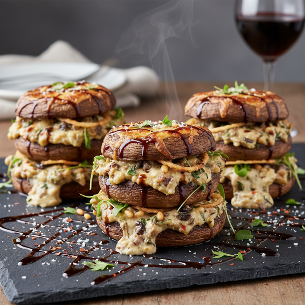 Gourmet Stuffed Mushroom Towers recipe