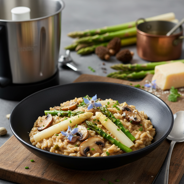 Gourmet Thermomix Risotto with Mushrooms and Asparagus recipe