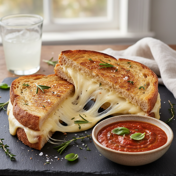 Gourmet Three-Cheese Grilled Delight recipe