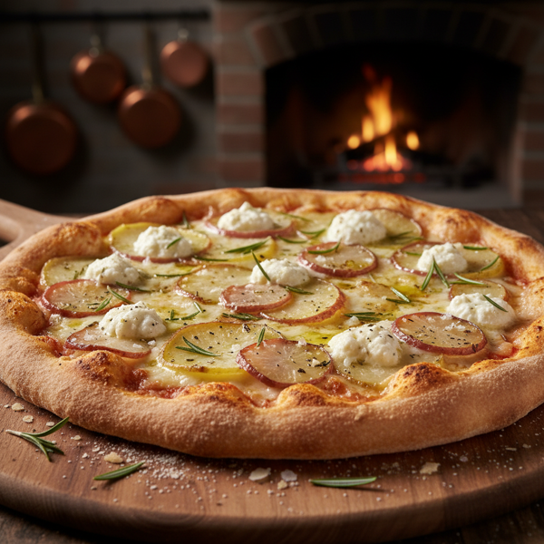 Gourmet Three-Cheese Potato & Rosemary Pizza recipe