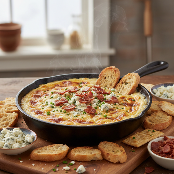 Gourmet Warm Blue Cheese & Bacon Dip recipe