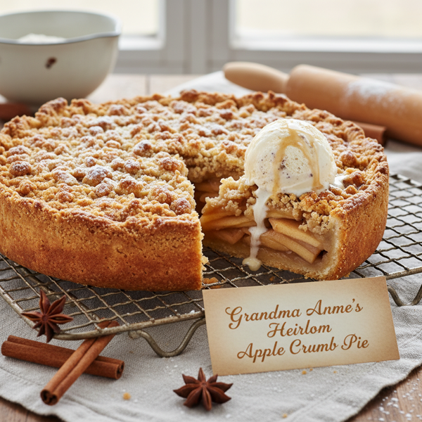 Grandma Anme's Heirloom Apple Crumb Pie recipe