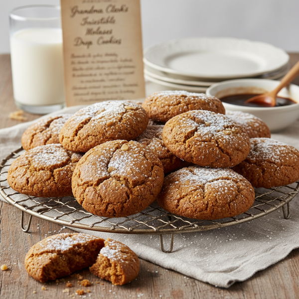 Grandma Clark's Irresistible Molasses Drop Cookies recipe