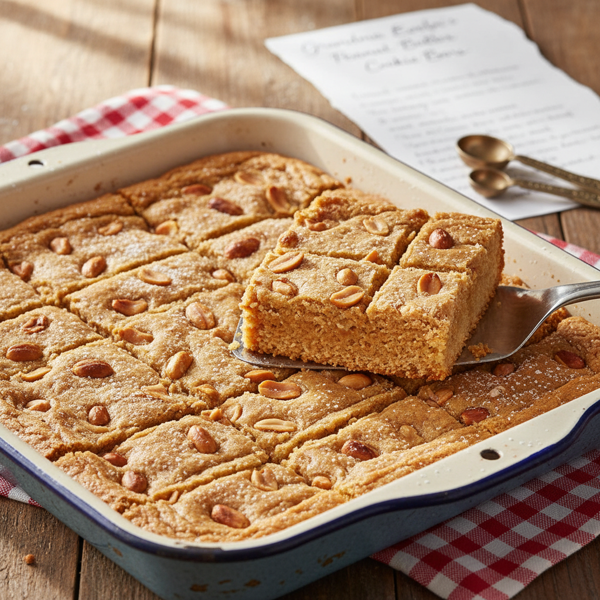 Grandma Evelyn's Classic Peanut Butter Cookie Bars recipe
