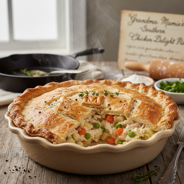 Grandma Mamie's Southern Chicken Delight Pie recipe