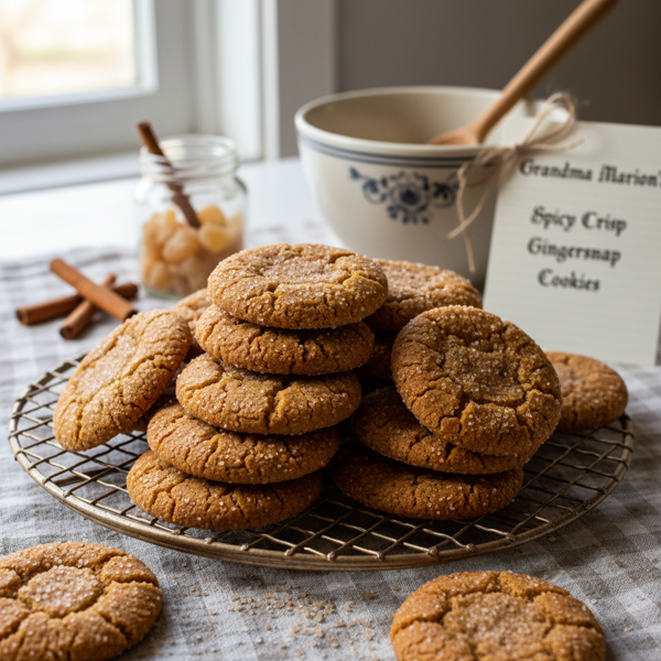 Grandma Marion's Spicy Crisp Gingersnap Cookies recipe