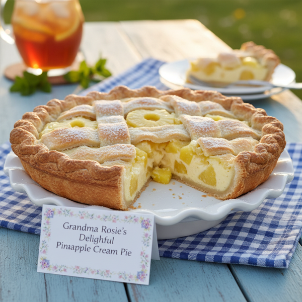 Grandma Rosie's Delightful Pineapple Cream Pie recipe