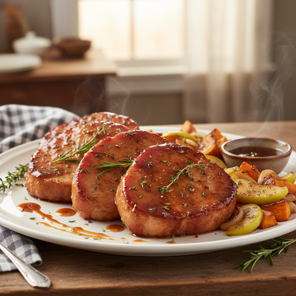 Grandma Ruth's Sweet and Savory Glazed Ham Steaks recipe