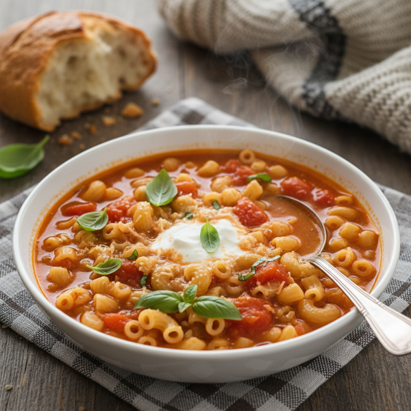 Grandma's Comforting Tomato Macaroni Soup recipe
