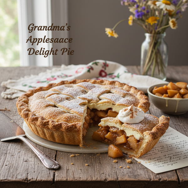 Grandma's Creamy Applesauce Delight Pie recipe