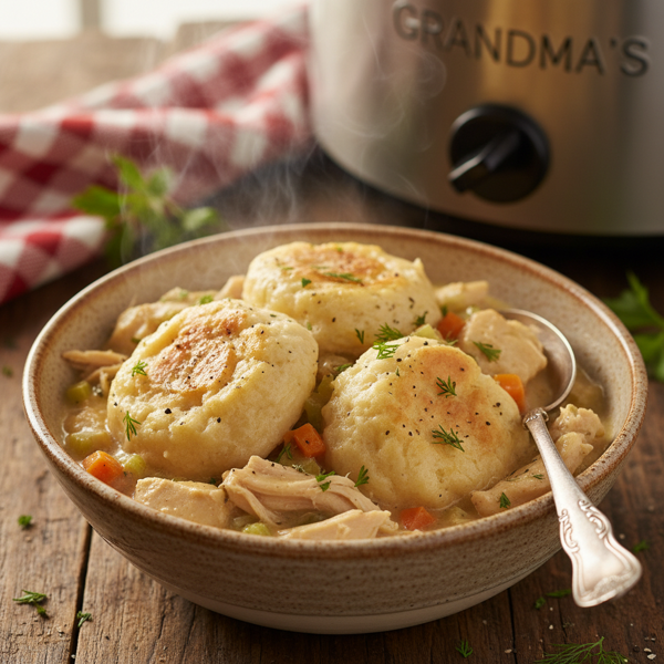 Grandma's Creamy Chicken & Dumplings Delight (Crock-Pot) recipe