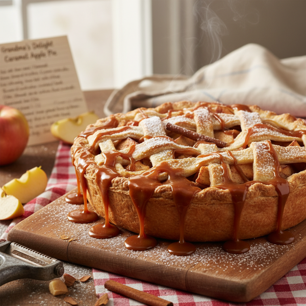 Grandma's Delight Caramel Apple Pie recipe