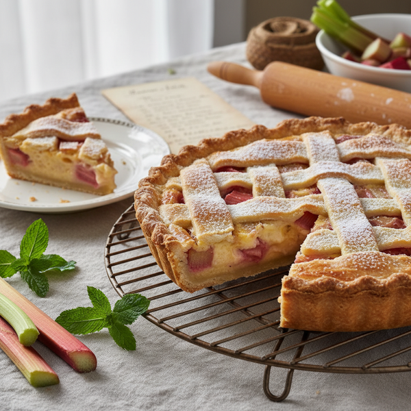 Grandma’s Delightful Rhubarb Custard Pie recipe