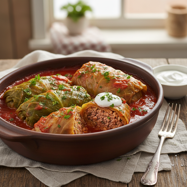 Grandma's Hearty Stuffed Cabbage Rolls recipe