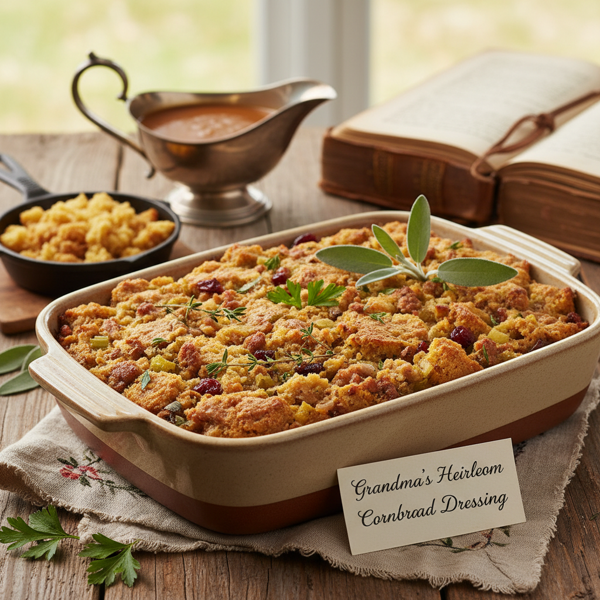 Grandma's Heirloom Cornbread Dressing recipe