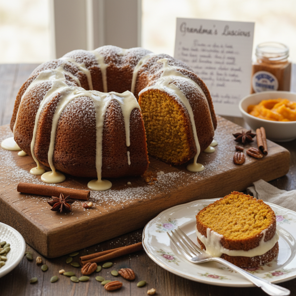 Grandma's Luscious Pumpkin Spice Bundt Cake recipe