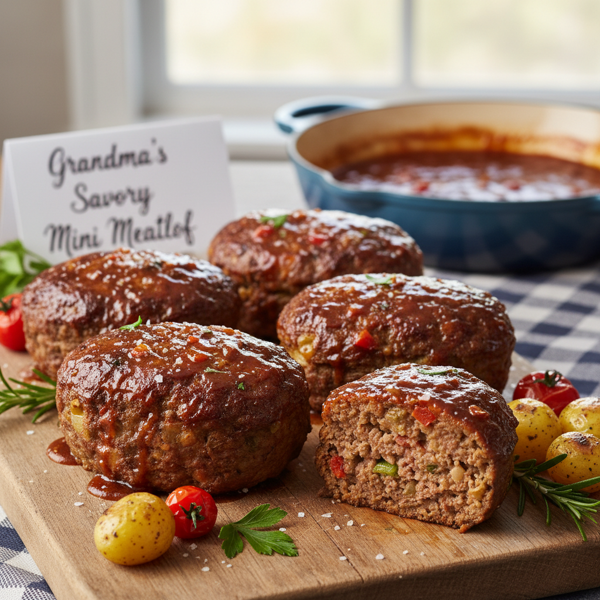 Grandma's Savory Mini Meatloaf recipe