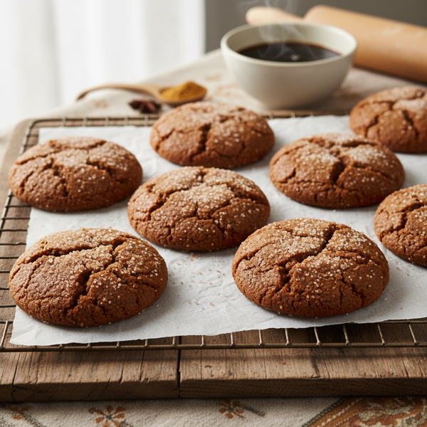 Grandma's Spiced Chewy Molasses Delight Cookies recipe