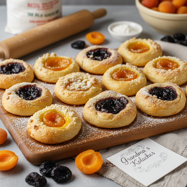 Grandma's Sweet Kolaches with Prune or Apricot Filling recipe