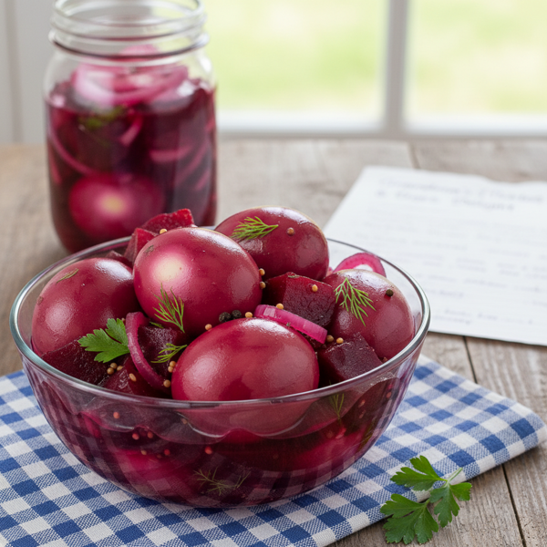 Grandma's Tangy Pickled Eggs & Beets Delight recipe
