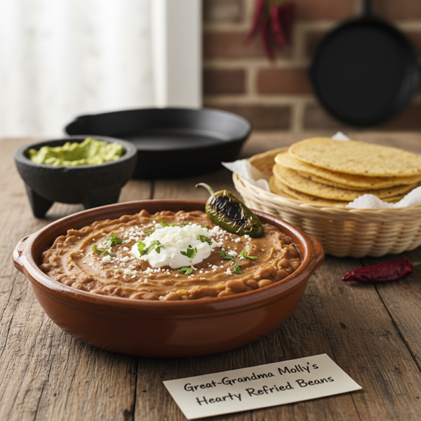 Great-Grandma Molly's Hearty Refried Beans recipe