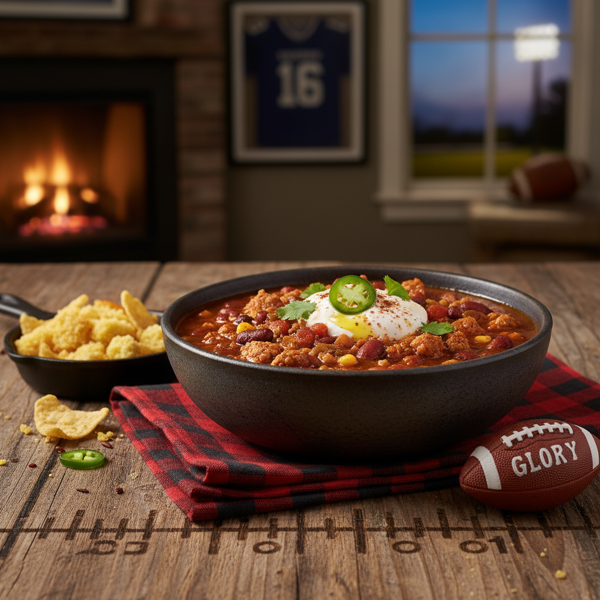 Gridiron Glory Turkey Chili recipe