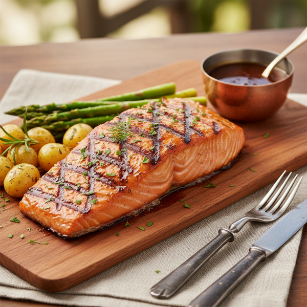 Grilled Alaskan Copper-Glazed Salmon recipe