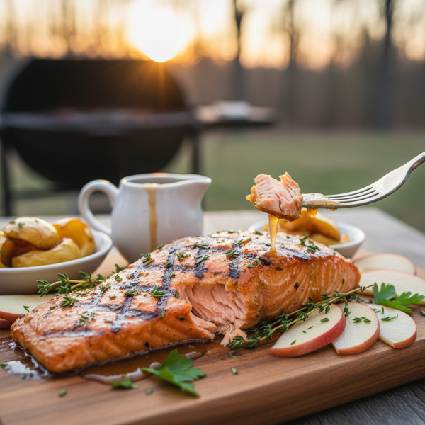 Grilled Apple Cider-Glazed Salmon recipe