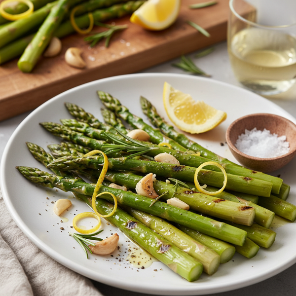 Grilled Asparagus with Garlic, Rosemary, and Zesty Lemon recipe