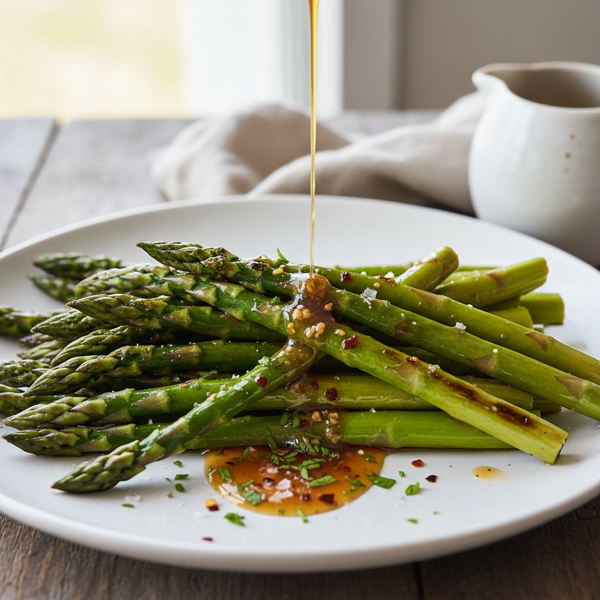 Grilled Asparagus with Savory Balsamic Brown Butter Drizzle recipe