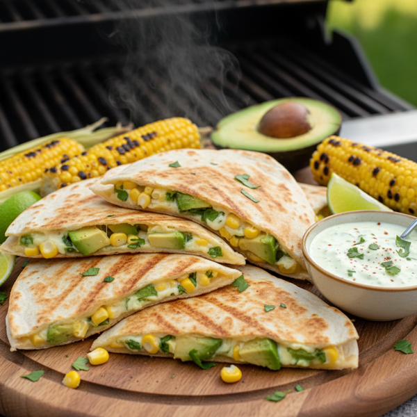 Grilled Avocado & Corn Quesadillas recipe