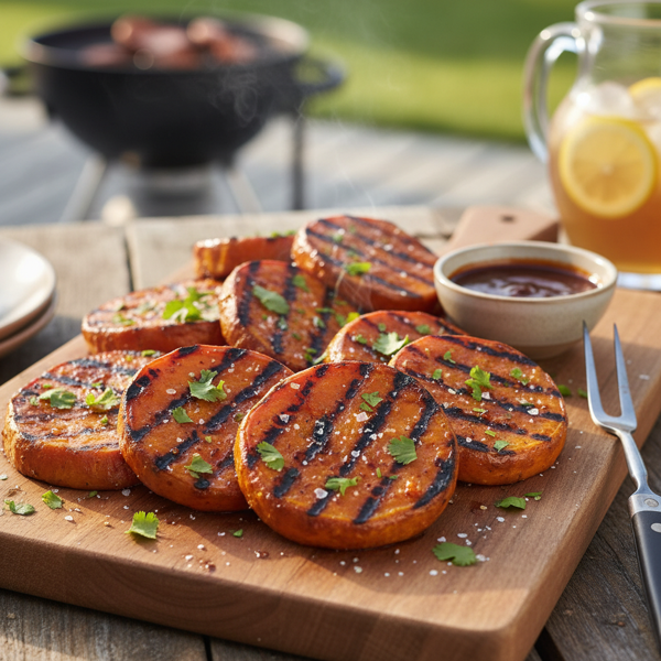 Grilled BBQ Sweet Potato Slices recipe