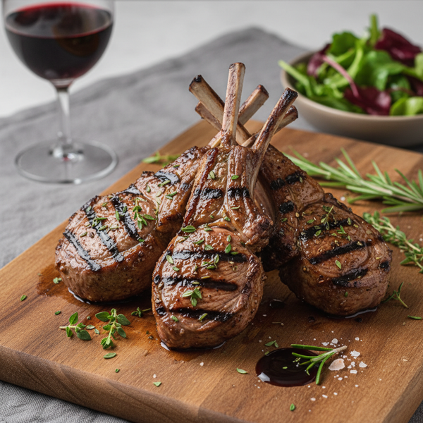 Grilled Balsamic Herb Lamb Chops recipe