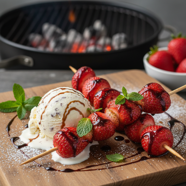Grilled Balsamic Strawberries Delight recipe