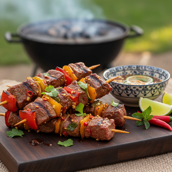 Grilled Cambodian Spiced Beef Skewers recipe