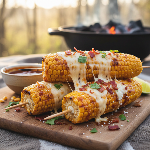 Grilled Cheesy BBQ Corn on the Cob recipe