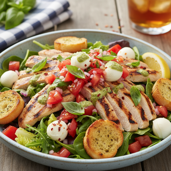 Grilled Chicken Bruschetta Salad Delight recipe