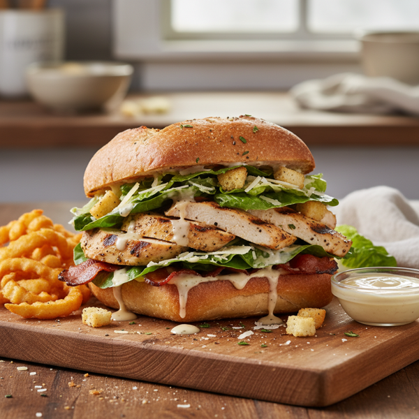 Grilled Chicken Caesar Salad Sandwich Deluxe recipe