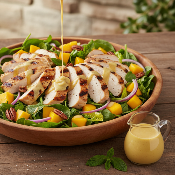 Grilled Chicken Mango Salad with Dijon Dressing recipe