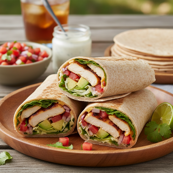 Grilled Chicken Salsa Ranch Wraps recipe