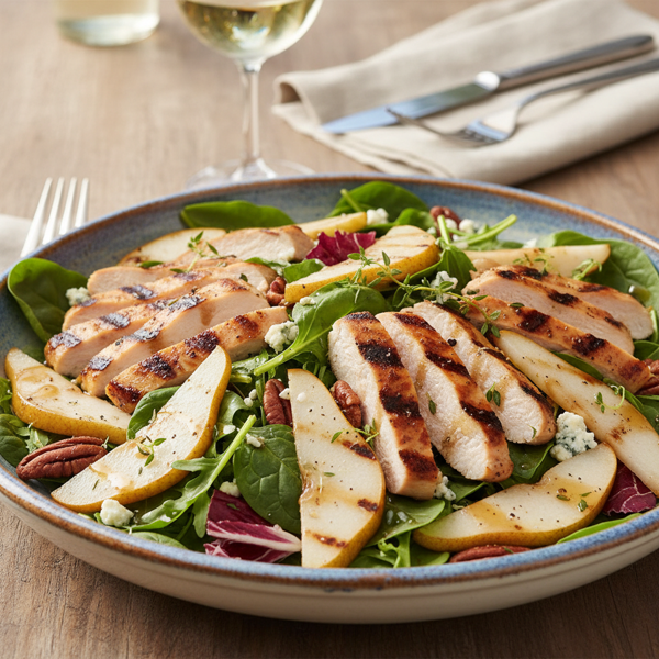Grilled Chicken and Pear Salad Delight recipe