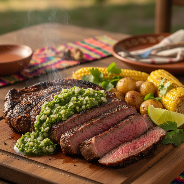 Grilled Colombian Flank Steak with Aji recipe