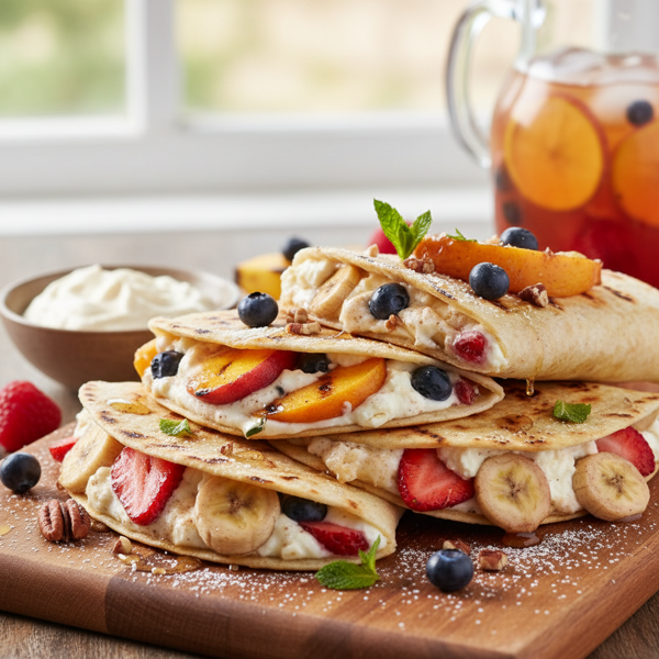 Grilled Creamy Fruit Quesadillas Delight recipe