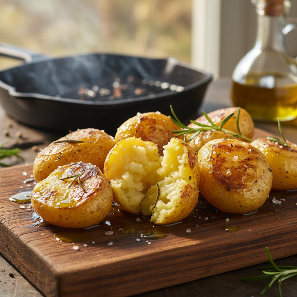 Grilled Fluffy Potatoes with Olive Oil recipe