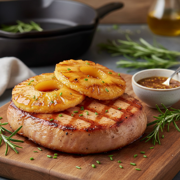 Grilled Gammon Steak with Caramelized Pineapple recipe