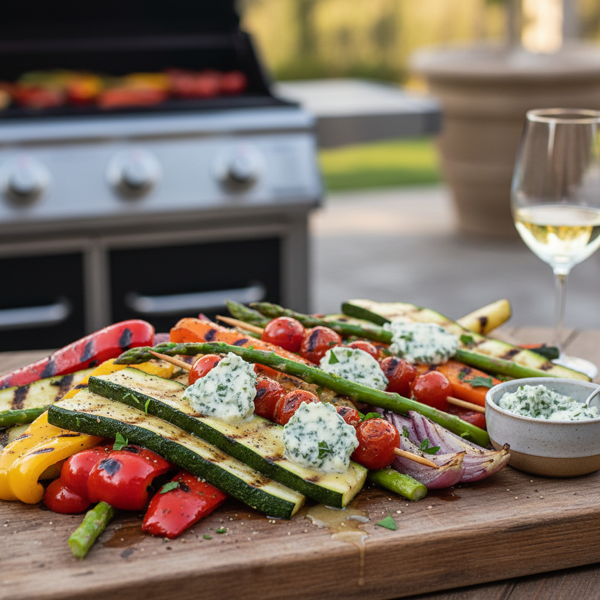 Grilled Garden Medley with Savory Blue Cheese Butter recipe
