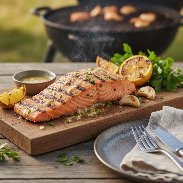 Grilled Garlic Butter Salmon Fillet recipe