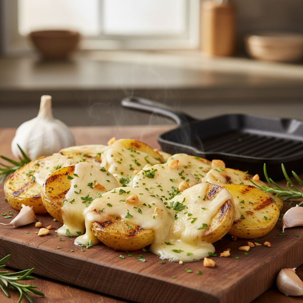 Grilled Garlic Raclette Potatoes recipe